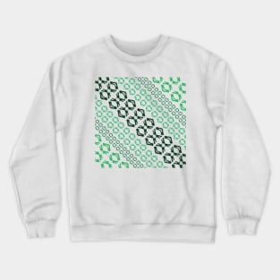 Kelly Green BiPlane abstract Diagonal Pattern Crewneck Sweatshirt